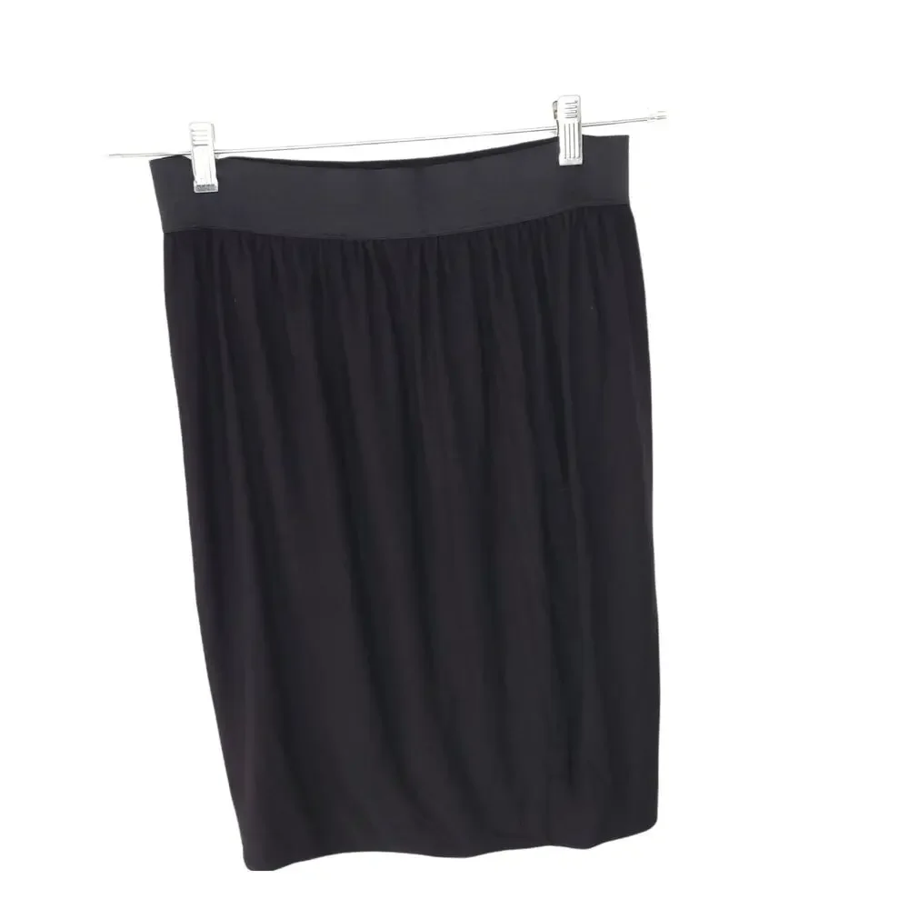 NWT Gap Womens Tulip Skirt Black Elastic Waist Stretch Rayon Capsule Basic Small